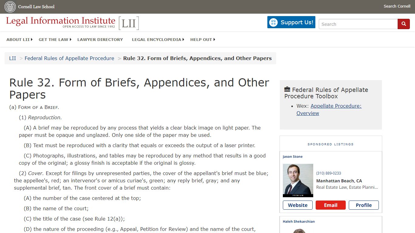 Rule 32. Form of Briefs, Appendices, and Other Papers | Federal Rules ...